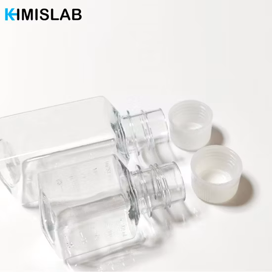 Fournitures de laboratoire 125ml 250ml 500ml 1000ml, bouteilles carrées en plastique transparent PTFE Nalgene pour stockage de produits chimiques, bouteilles de réactifs pour milieux de Culture