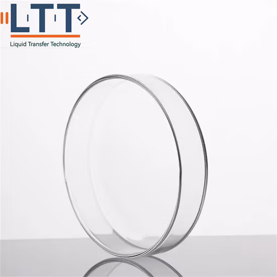 Laboratoire 60 75 90 100 120 mm Boîte de Pétri de culture cellulaire de bactéries en verre avec couvercle Utilisation en laboratoire ou à l'école Boîte de Pétri en PTFE Plaque de Pétri de couleur blanche